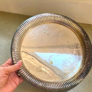 Silverplate Decorative serving tray. Lots of patina needs cleaning.